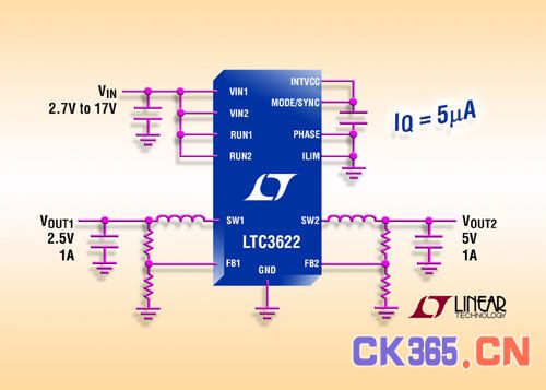 Linear降压型稳压器新增成员LTC3622（电子工程专辑）