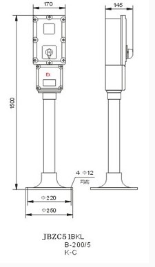 防爆操作柱安装尺寸