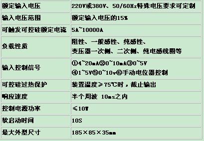 可控硅触发板技术规格